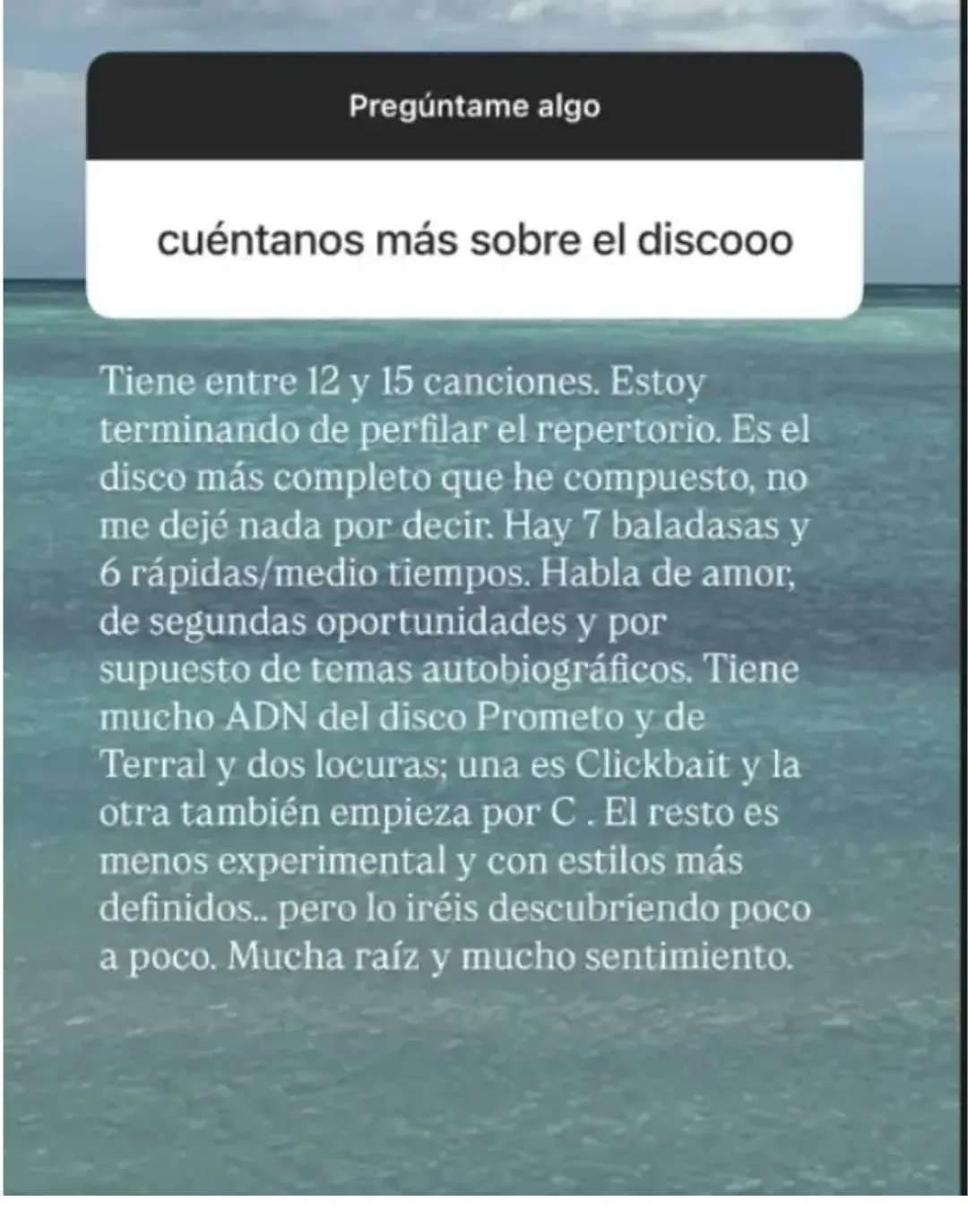 Pablo alboran habla de su disco.